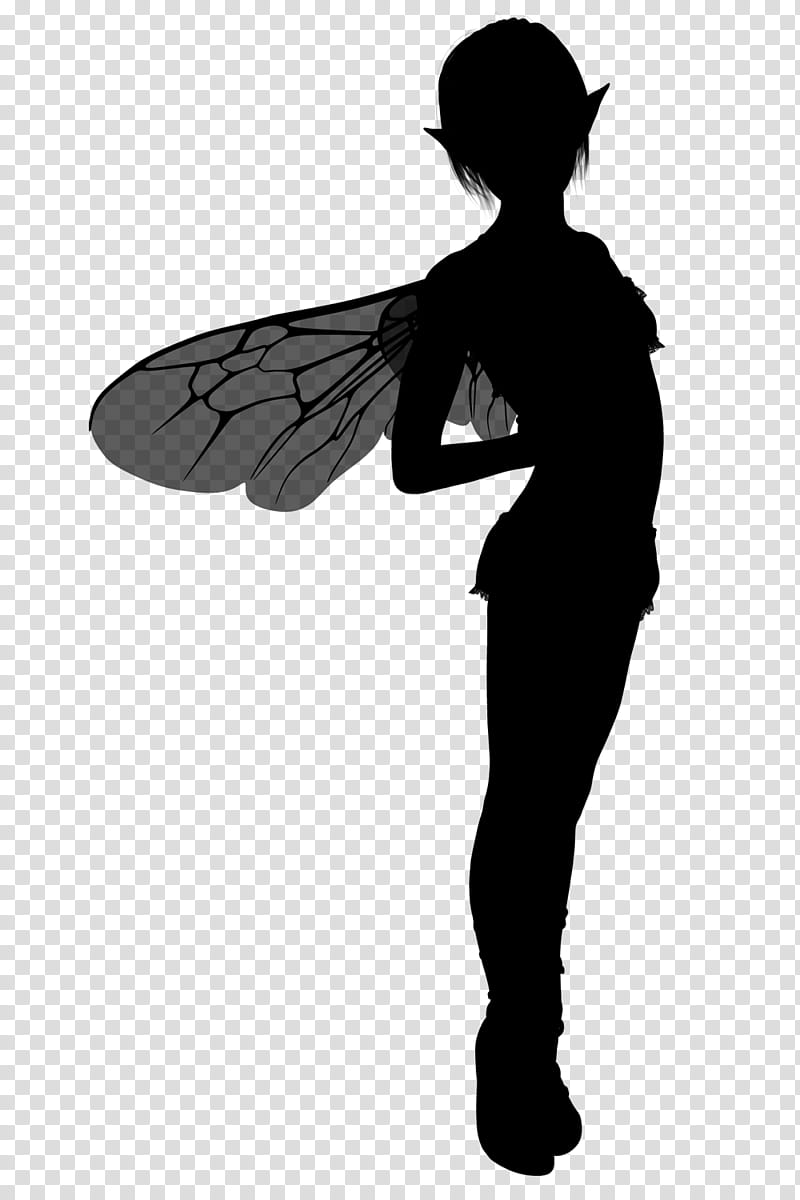 Faerie Silhouettes , silhouette of fairy facing side view transparent background PNG clipart