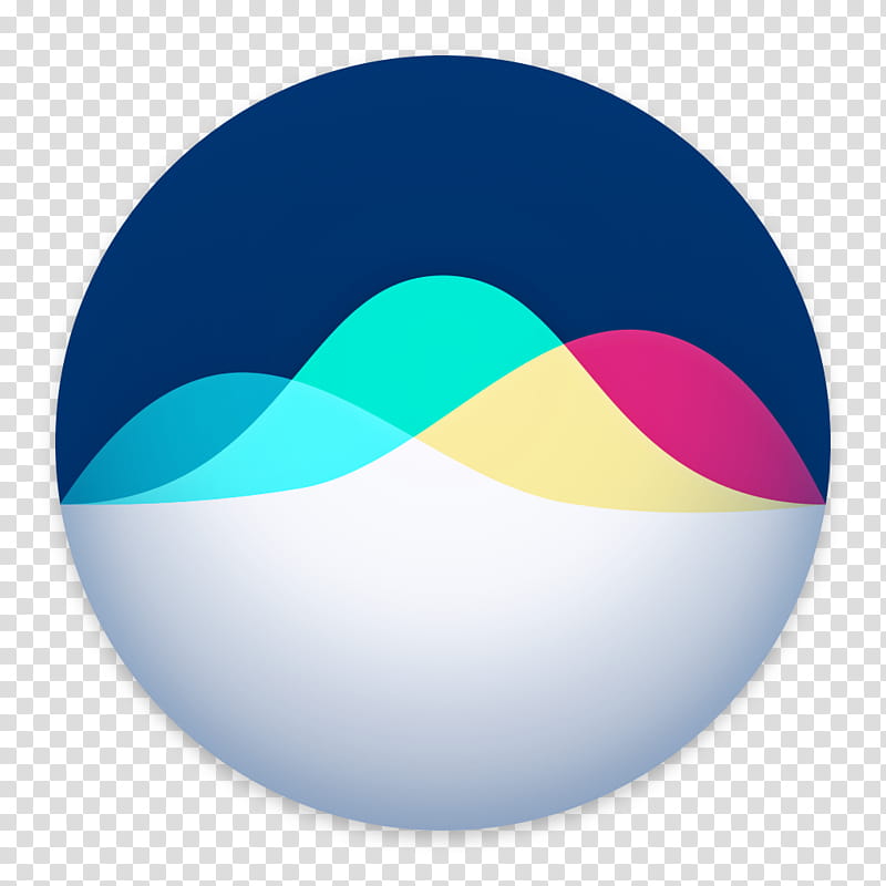Siri for macOS, round white, blue, pink, and yellow logo icon transparent background PNG clipart