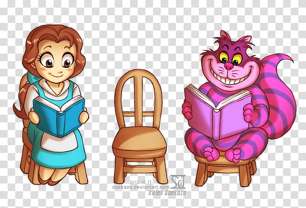 Belle and Cheshire Cat transparent background PNG clipart