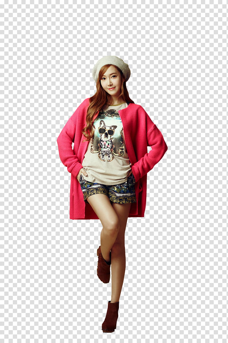 SNSD Jessica Soup Magazine, woman wearing pink cardigan transparent background PNG clipart