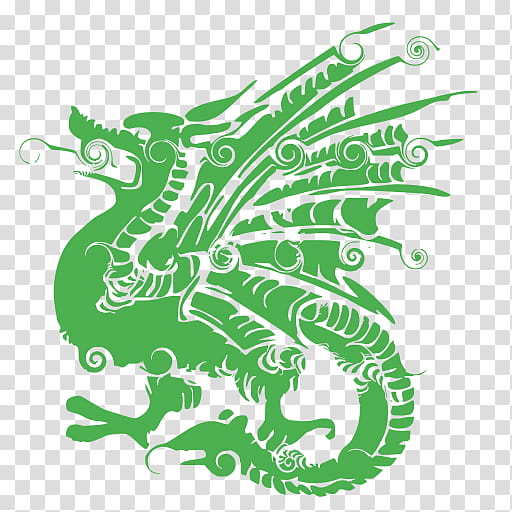 Green Leaf, Dragon, Chinese Dragon, Visual Arts, Griffin, Line, Fish, Plant transparent background PNG clipart