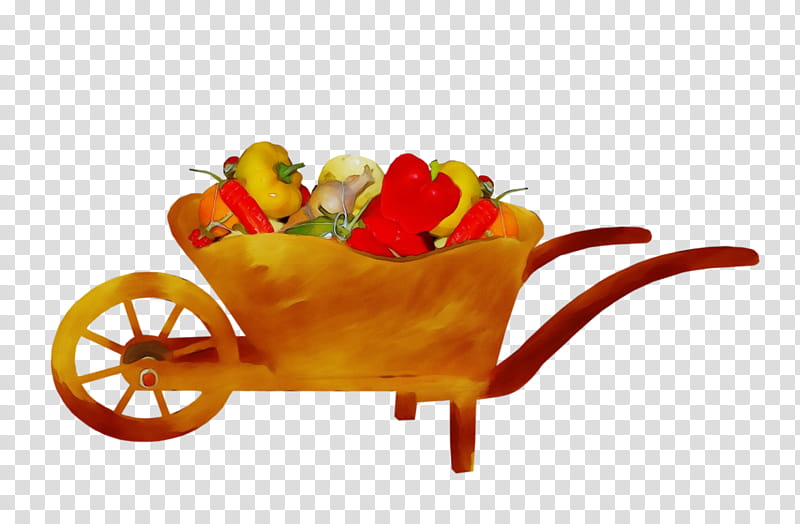 French fries, Watercolor, Paint, Wet Ink, Wheelbarrow, Vehicle, Cart, Orange transparent background PNG clipart