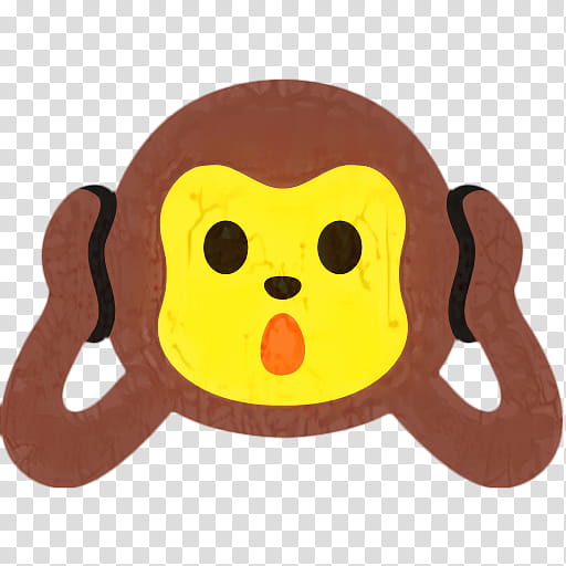 No Emoji, Evil Monkey, Three Wise Monkeys, See No Evil, Monkey See Monkey Do, Emoticon, Yellow, Cartoon transparent background PNG clipart