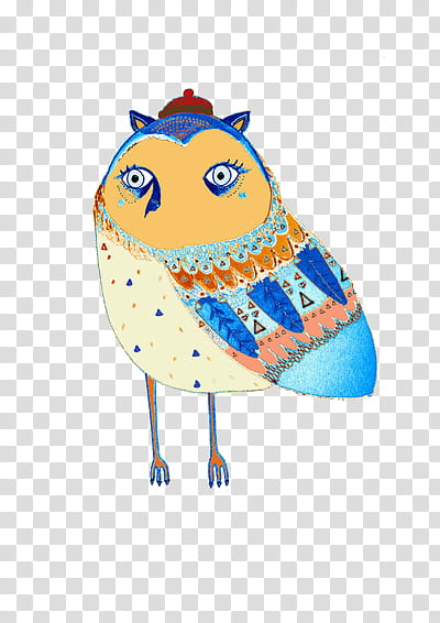 Super  , yellow, blue, and white owl transparent background PNG clipart