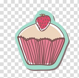 strawberry topped cupcake transparent background PNG clipart