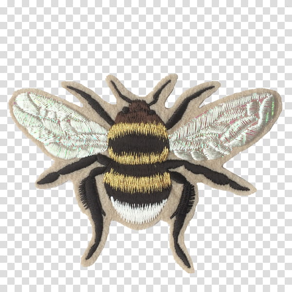 Honey, Honey Bee, Embroidery, Embroidered Patch, Flag Patch, Machine Embroidery, Ironon, Bumblebee transparent background PNG clipart
