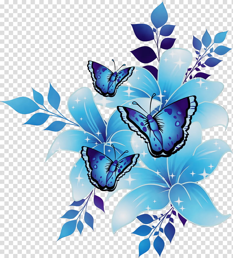 Floral design, Watercolor, Paint, Wet Ink, Blue, Flower, Blue Rose, Blue Flower transparent background PNG clipart