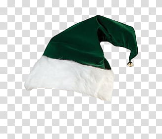 Christmas, green and white Santa hat transparent background PNG clipart