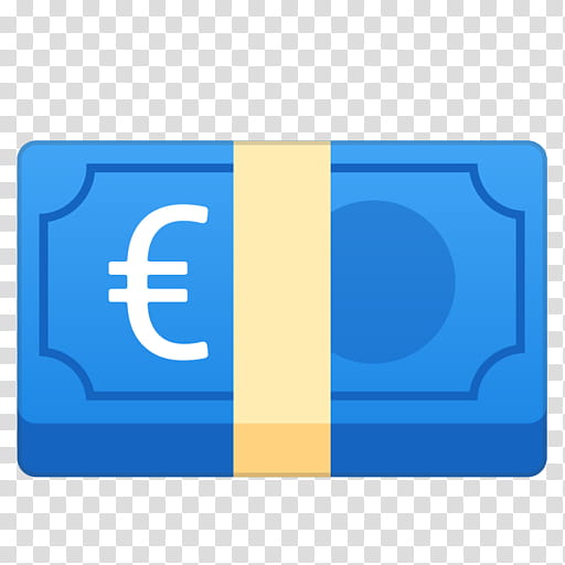 Emoji Money, Euro Banknotes, Emoticon, Logo, Android Oreo, Text Messaging, Electric Blue, Rectangle transparent background PNG clipart