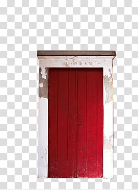 , closed red wooden door transparent background PNG clipart