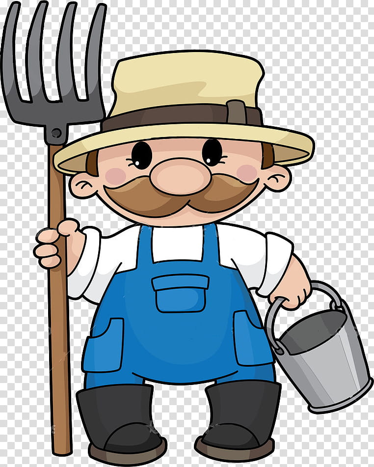 Ink black and white illustration of a working farmer - a Royalty Free Stock  Photo from Photocase