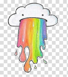 , flowing rainbow in cloud's mouth drawing transparent background PNG clipart