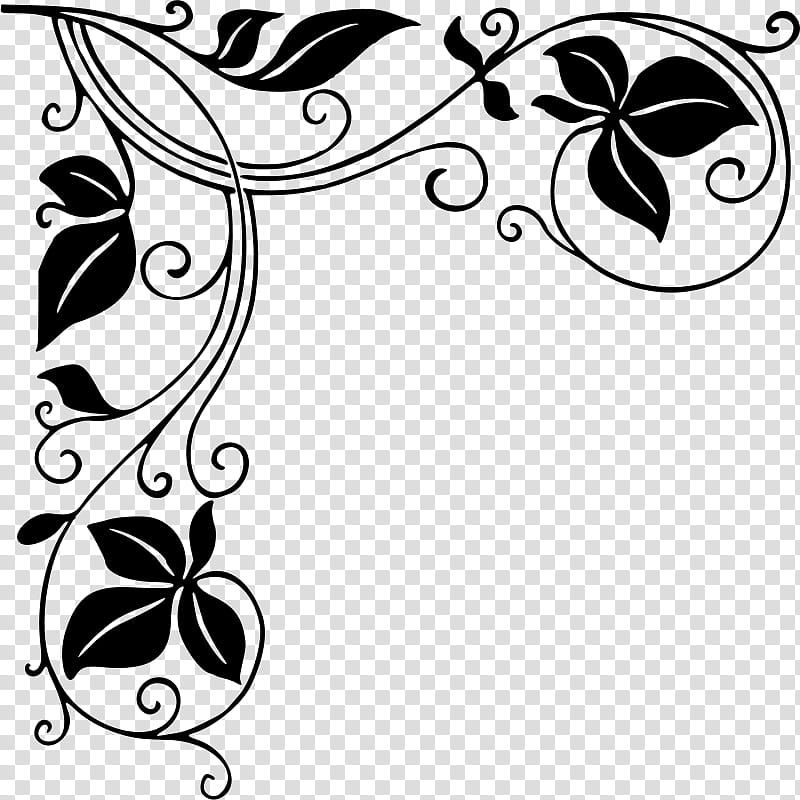 Flower Line Art Vector with Transparent Background