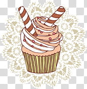 Stuff , chocolate cupcake with stick-o on top illustration transparent background PNG clipart