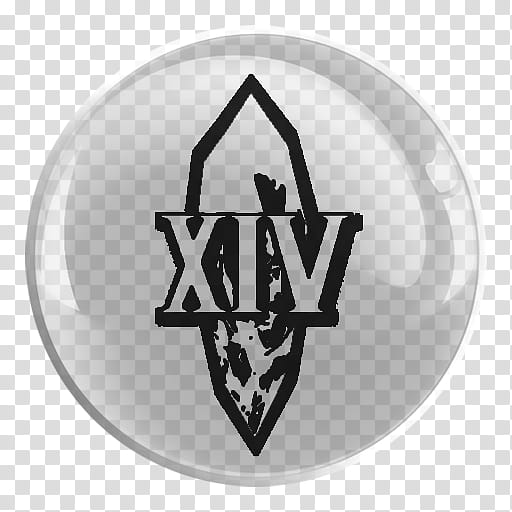 Final Fantasy XIV Online Glass Icon , FFXIV Crystal, black XIV logo transparent background PNG clipart