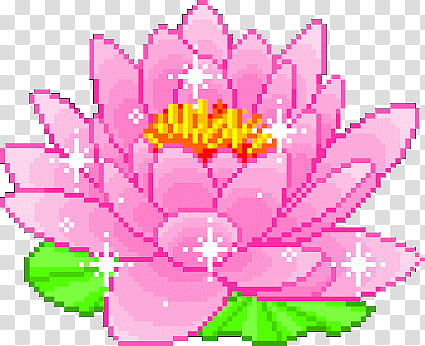 PASTEL PIXELS IV, pink lotus flower illustration transparent background PNG clipart