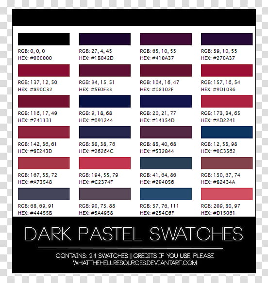 Dark Pastel SWATCHES transparent background PNG clipart