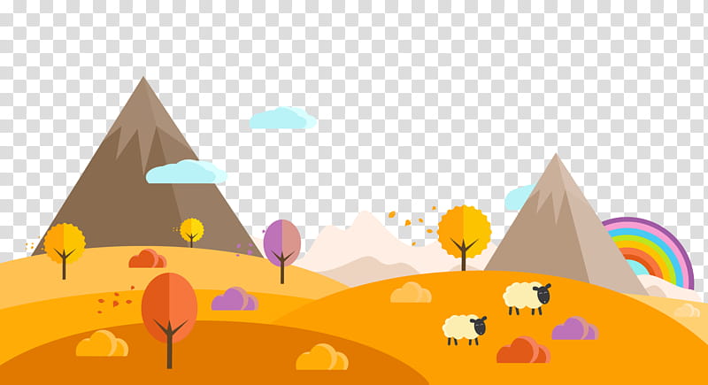 Triangle, Hills, Cartoon, Color, Yellow, Sky, Line, Pyramid transparent background PNG clipart