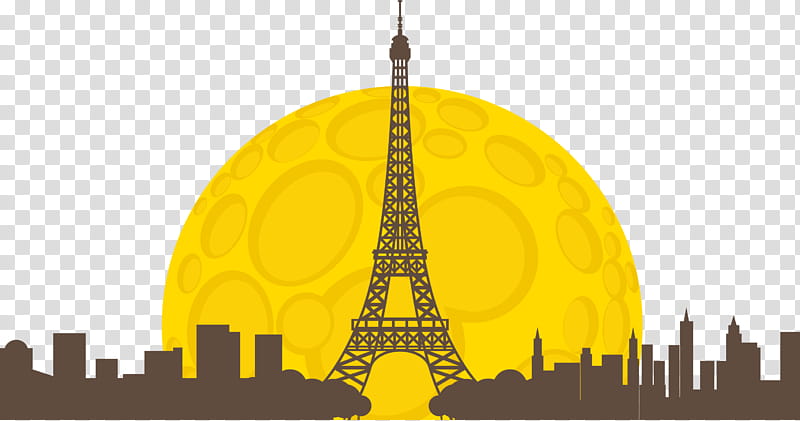 Silhouette City, Architecture, Drawing, Logo, Paris, Yellow, Landmark, Sky transparent background PNG clipart