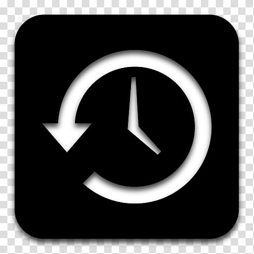 Black n White, white and black clock and arrow icon transparent background PNG clipart
