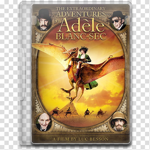 Movie Icon , The Extraordinary Adventures of Adèle Blanc-Sec, Adele Blanc-sec DVD case transparent background PNG clipart