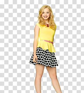 Dove Cameron, woman in yellow sleeveless top transparent background PNG clipart