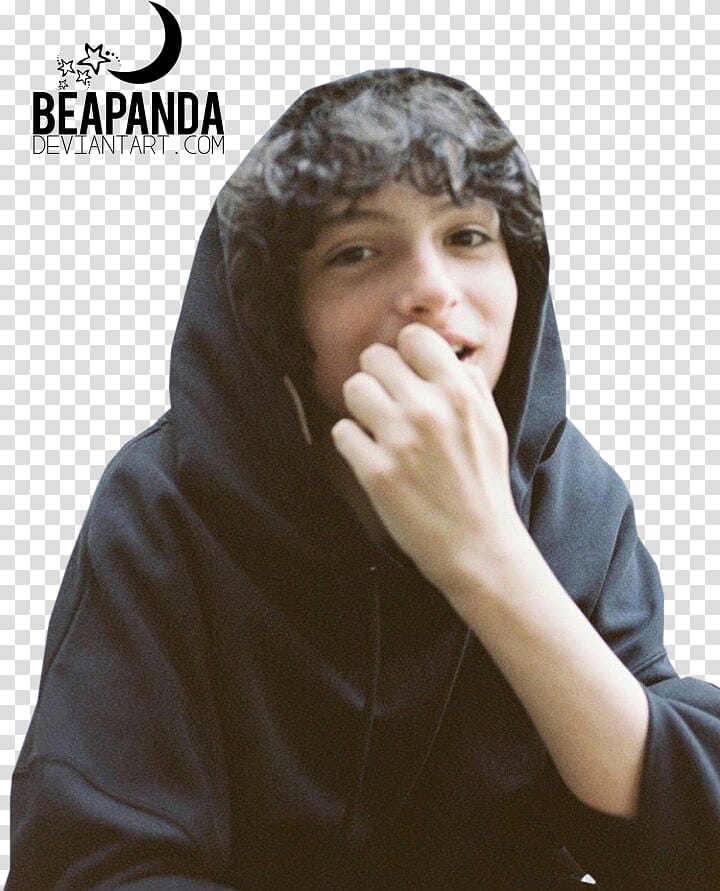 Finn Wolfhard, man in black pullover hoodie transparent background PNG clipart