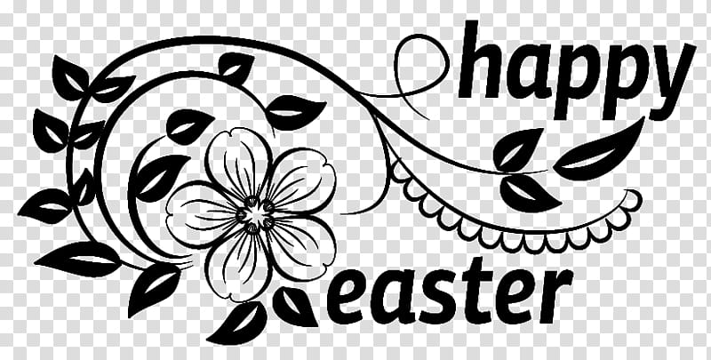 Easter Text , Happy Easter floral graphic transparent background PNG clipart