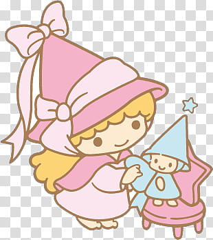 Iconos Little Twin Stars, girl holding fairy doll illustration transparent background PNG clipart