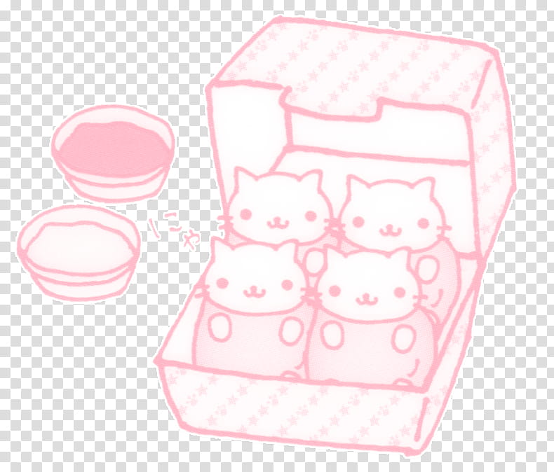 cat pink ico and, four pink cats illustration transparent background PNG clipart