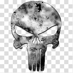 The Punisher logo iCons, White & Weathered_x, Punisher logo transparent background PNG clipart
