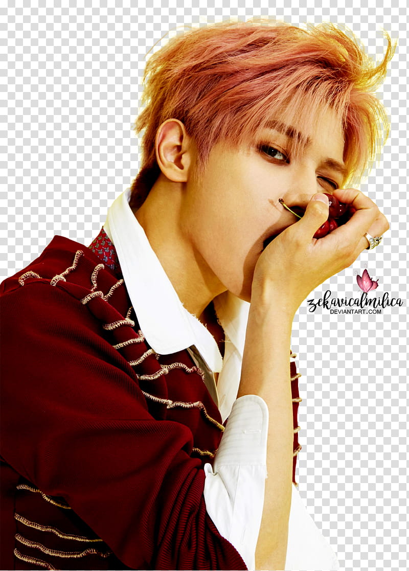 NCT  Taeyong Cherry Bomb, man eating cherries transparent background PNG clipart