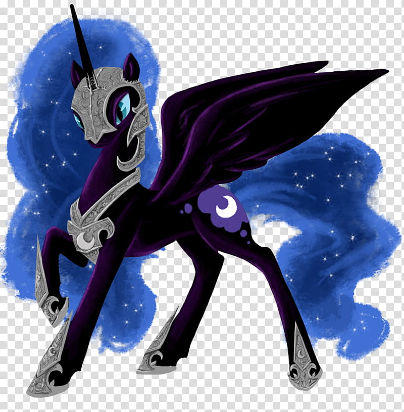 Nightmare Moon Concept, of animated purple unicorn transparent background PNG clipart