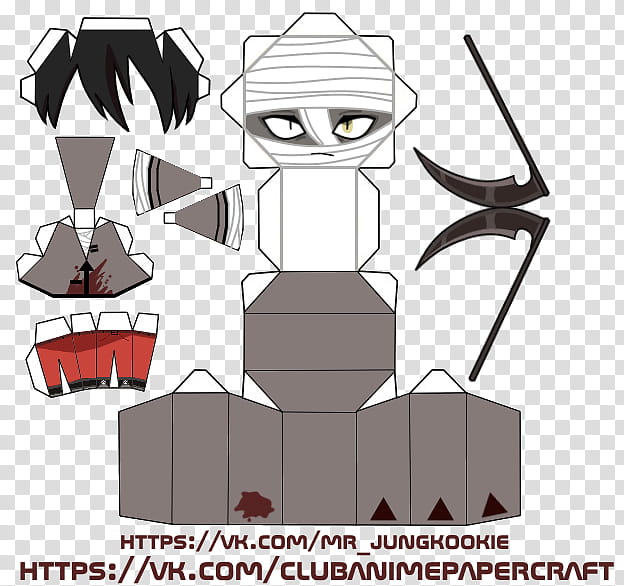 Satsuriku no Tenshi Zack Foster papercraft chibi transparent background PNG clipart