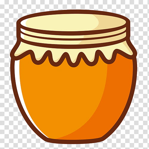 Honey, Winniethepooh, Honeypot, Cartoon, Drawing, Orange, Cup, Drinkware transparent background PNG clipart