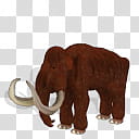 Spore creature Ginger Woolly Mammoth bull, red and white elephant transparent background PNG clipart