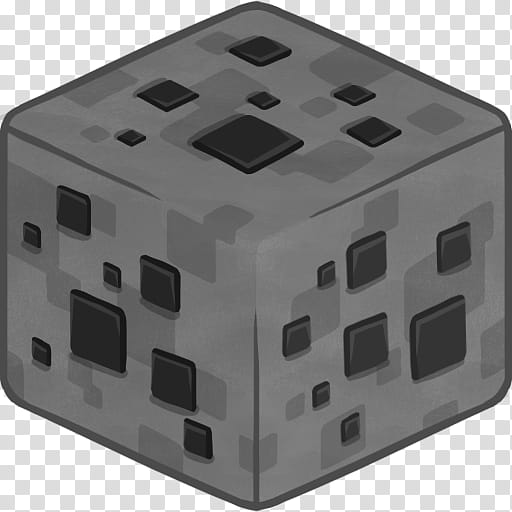 MineCraft Icon  , D Coal Ore, gray cube illustration transparent background PNG clipart