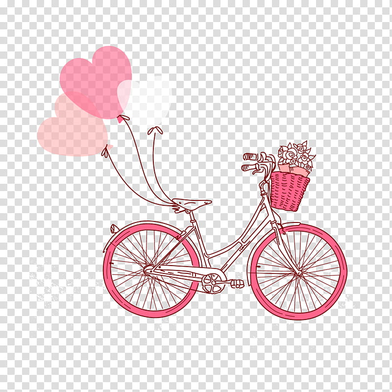 Background Pink Frame Bicycle Cycling Drawing Cartoon Bicycle