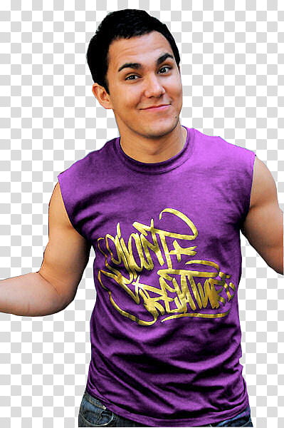 Carlos Pena, man smiling in purple sleeveless top transparent background PNG clipart