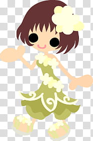 The icons of cute girls in cute dress, himawari-girl- transparent background PNG clipart