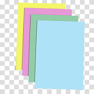 Cool_, four assorted-color art papers transparent background PNG clipart