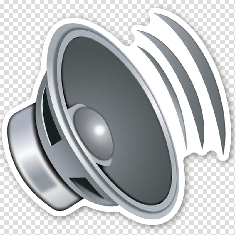 Email Emoji, Loudspeaker, Wireless Speaker, Sticker, Jam Jamoji, Sound, Audio Equipment, Silver transparent background PNG clipart
