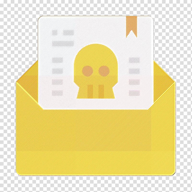 Mail icon Crime icon Threat icon, Yellow, Orange, Square transparent background PNG clipart