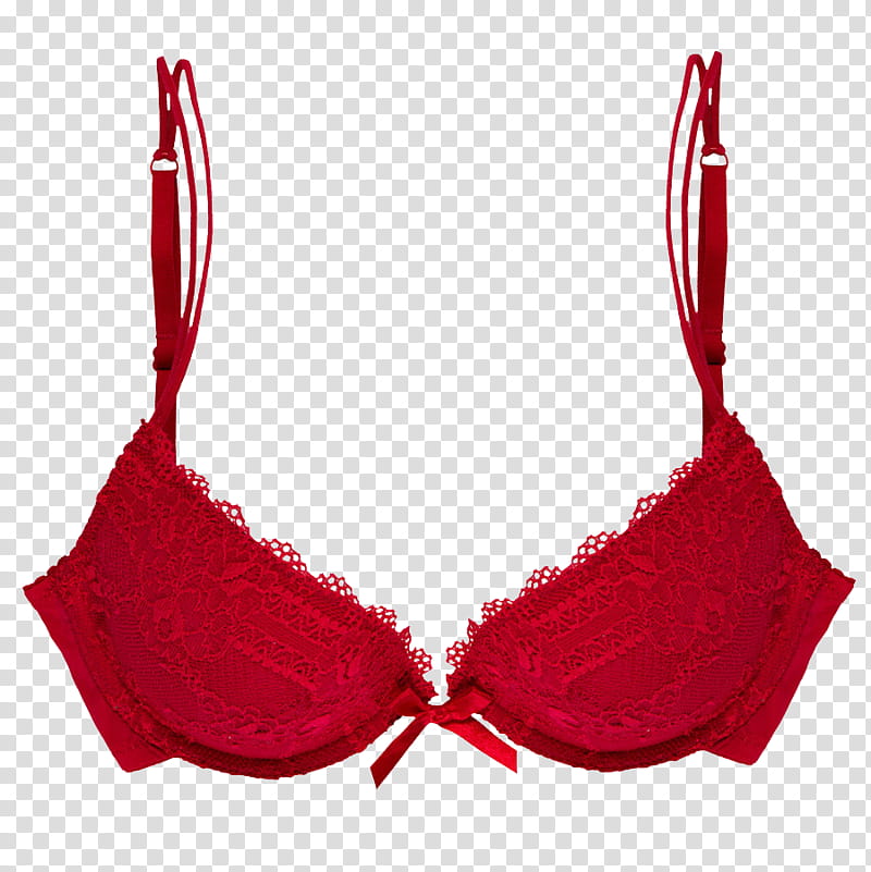 Red floral brassiere transparent background PNG clipart