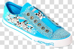 Shoes set, unpaired blue and white Ed Hardy low-top sneakr transparent background PNG clipart