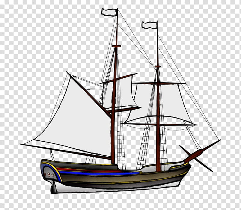 vehicle mast sailing ship boat tall ship, Watercolor, Paint, Wet Ink, Watercraft, Barquentine, Fluyt transparent background PNG clipart