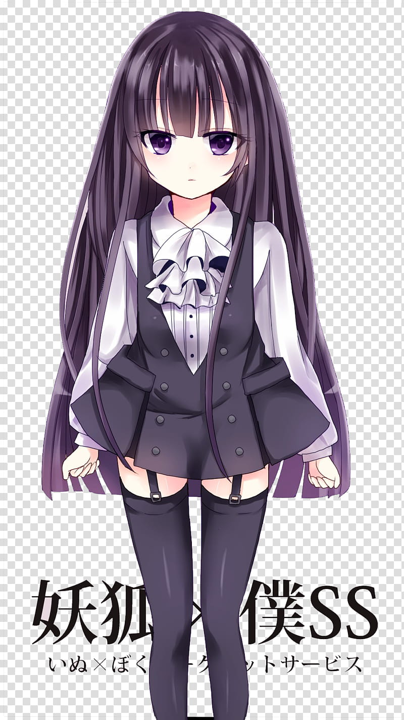 Inu x Boku SS De Renders, purple haired woman anime transparent background PNG clipart