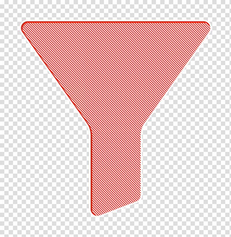 Interface icon Filter icon, Red, Orange, Line, Funnel, Cone transparent background PNG clipart