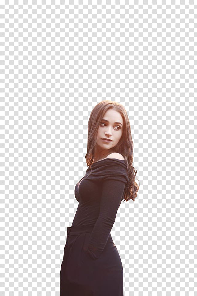 Carolina Kopelioff , woman wearing black dress transparent background PNG clipart