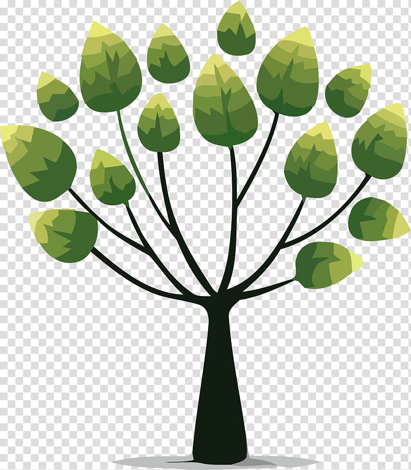leaf green plant tree flower, Tu Bishvat Tree, Cartoon Tree, Abstract Tree, Plant Stem, Branch transparent background PNG clipart